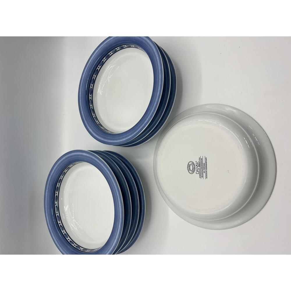 Dansk Belgian Blue Bistro Cafe Rimmed Soup Plates - Set of 8 - Picture 3 of 5